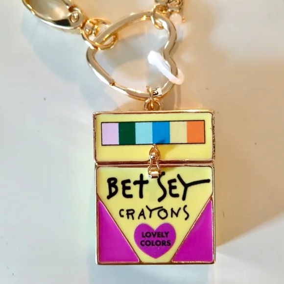 Betsey Johnson 🎁Crayons Bag Charm/ Keychain New🎁Gift Ready - Picture 3 of 6